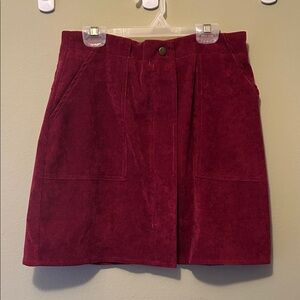 Love Riche Deep Red Corduroy Mini Skirt